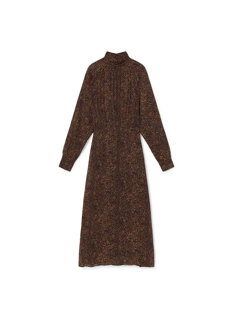 Lola Casademunt Animal Print High Neck Dress